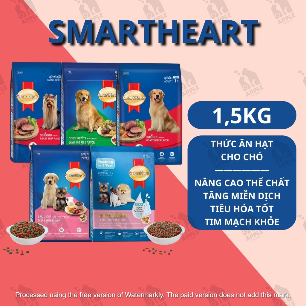 Thức ăn hạt cho chó SmartHeart - Đủ mùi vị