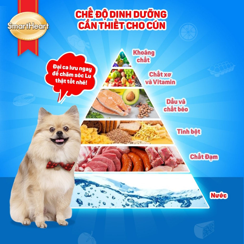 Thức ăn hạt cho chó SmartHeart - Đủ mùi vị