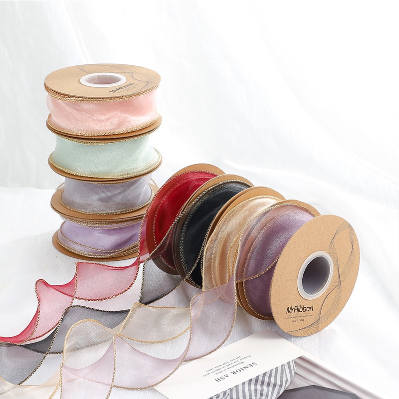 1 mét dây ruy băng voan trơn dùng gói quà dùng trang trí đa năng tiện dụng