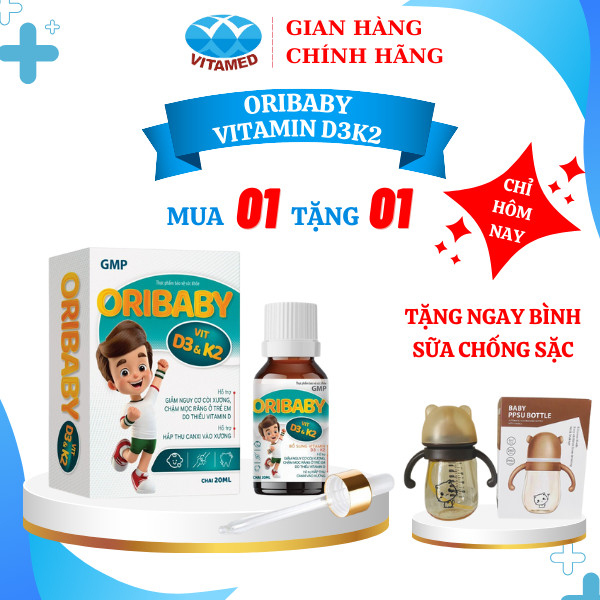 [ Mua 1 Tặng 1 ] Oribaby D3K2 - Bổ Sung D3+K2 Cho Bé Chai 20ml