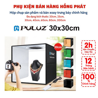  Khung Phông Background Box Hộp Chụp Hình Ảnh Sản Phẩm Chính Hãng Puluz 30x30cm Đèn Led Siêu Sáng Phông Nền Đa Dạng 