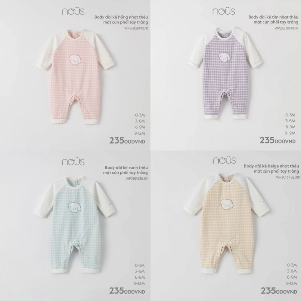 Body suit Nous thu đông cho bé các mẫu mới