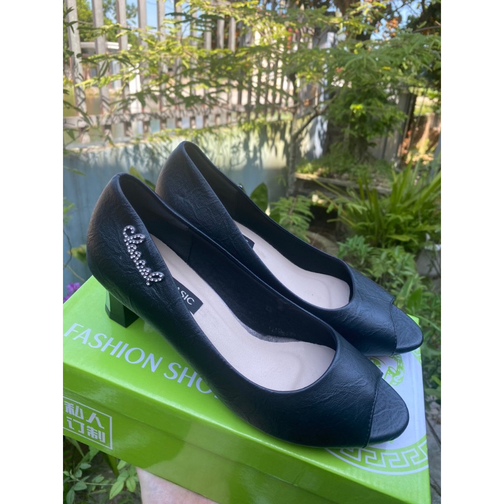 Giày cao gót nữ đế 5p cao cấp hở mũi mác cạnh , Giày Cao Gót Nữ Hở Mũi