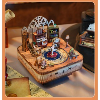 [MỚI] Mô Hình Gỗ 3D Lắp Ráp DIY Hộp Nhạc Music box "CATS GATHERING" TQ926 Đồ chơi lắp ráp bằng gỗ 3D
