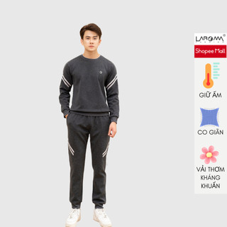 Bộ quần áo nỉ nam cổ chui quần bo LAROMA | Giữ ấm - Co dãn - Vải thơm - Kháng khuẩn