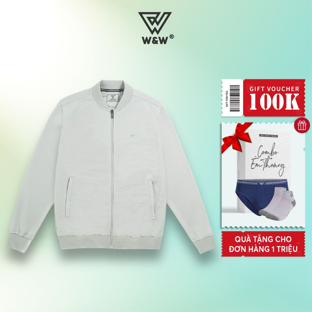 Áo Khoác Nam Bomber W&W Áo Thu Đông Bo Thun Trẻ Trung Giữ Ấm Tốt Thoáng Khí Cản Gió WJK26