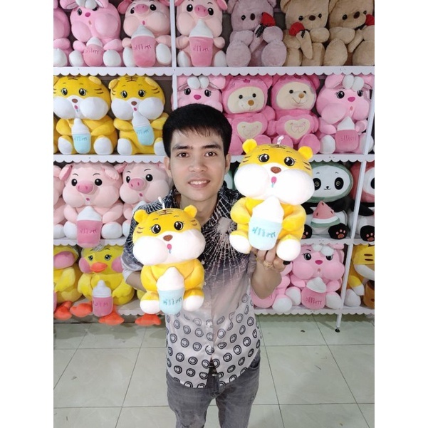 Gấu bông, thú nhồi bông Hổ ôm Bình Sữa cao cấp size 30cm.