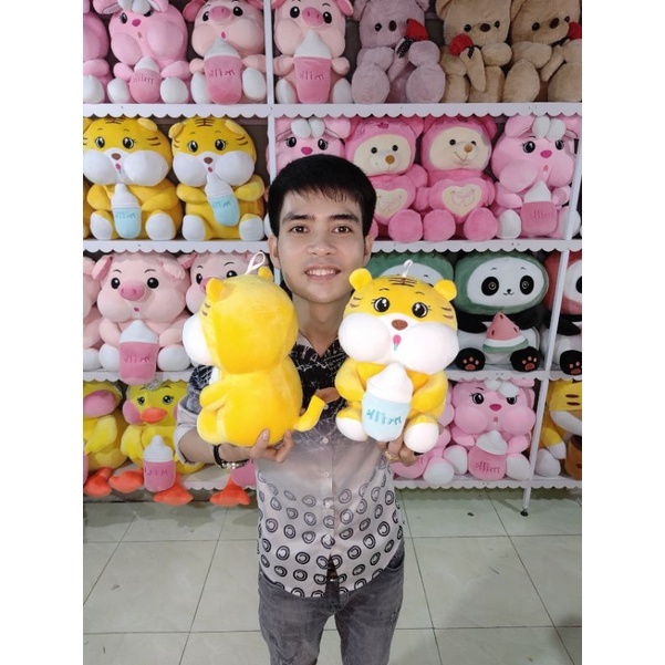 Gấu bông, thú nhồi bông Hổ ôm Bình Sữa cao cấp size 30cm.