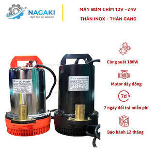 Máy bơm chìm 12V, 24V ( 180W ) dây đồng 100% Nagaki - Bảo hành 1 năm