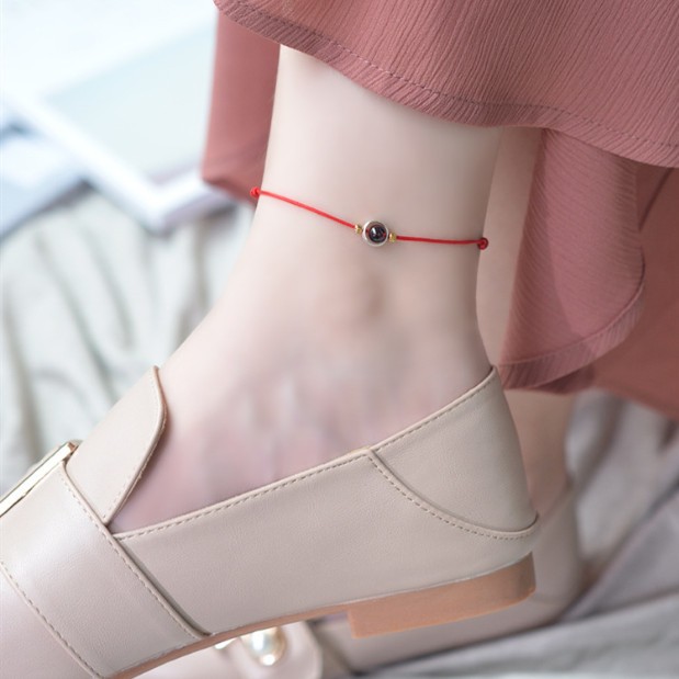 Vòng chân sợi chỉ đỏ mix đá An Gem, lắc chân basic thời trang