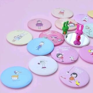 Gương Tròn Mini Xinh Xắn, Nhiều Mẫu, Viền Kim Loại - gương trang điểm