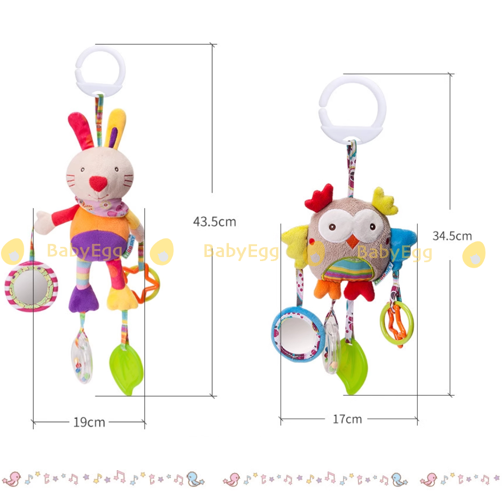 Đồ Chơi Treo cũi, Nôi, xe đẩy Thú Bông phát triển đa giác quan có gặm nướu lục lạc Cho Bé 0-6 tháng 1 2 tuổi babyEgg