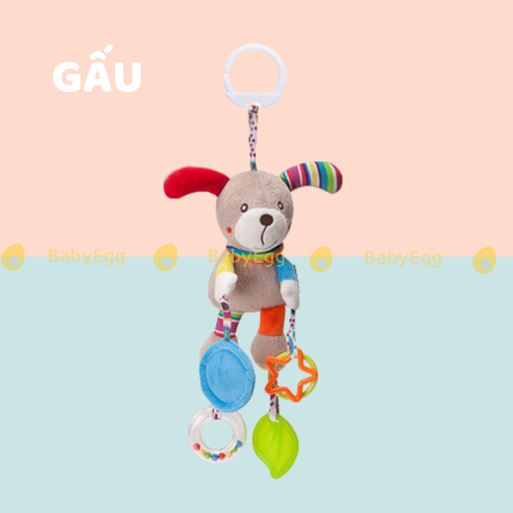 Đồ Chơi Treo cũi, Nôi, xe đẩy Thú Bông phát triển đa giác quan có gặm nướu lục lạc Cho Bé 0-6 tháng 1 2 tuổi babyEgg