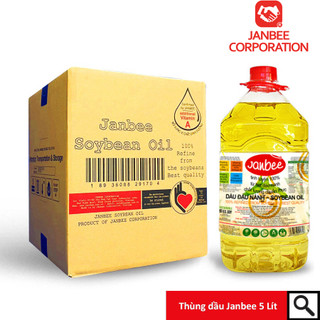 Thùng Dầu Đậu Nành Janbee 5L - 4 Chai
