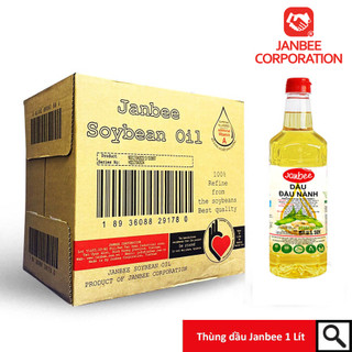 Thùng Dầu Đậu Nành Janbee 1L - 12 Chai