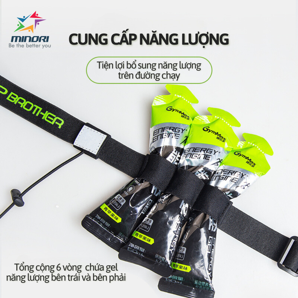 Dây Đai Đeo BIB Loại Tốt Cài Được Gel Năng Lượng Thể Thao Chạy Bộ Chạy Trail Map Brother M3020