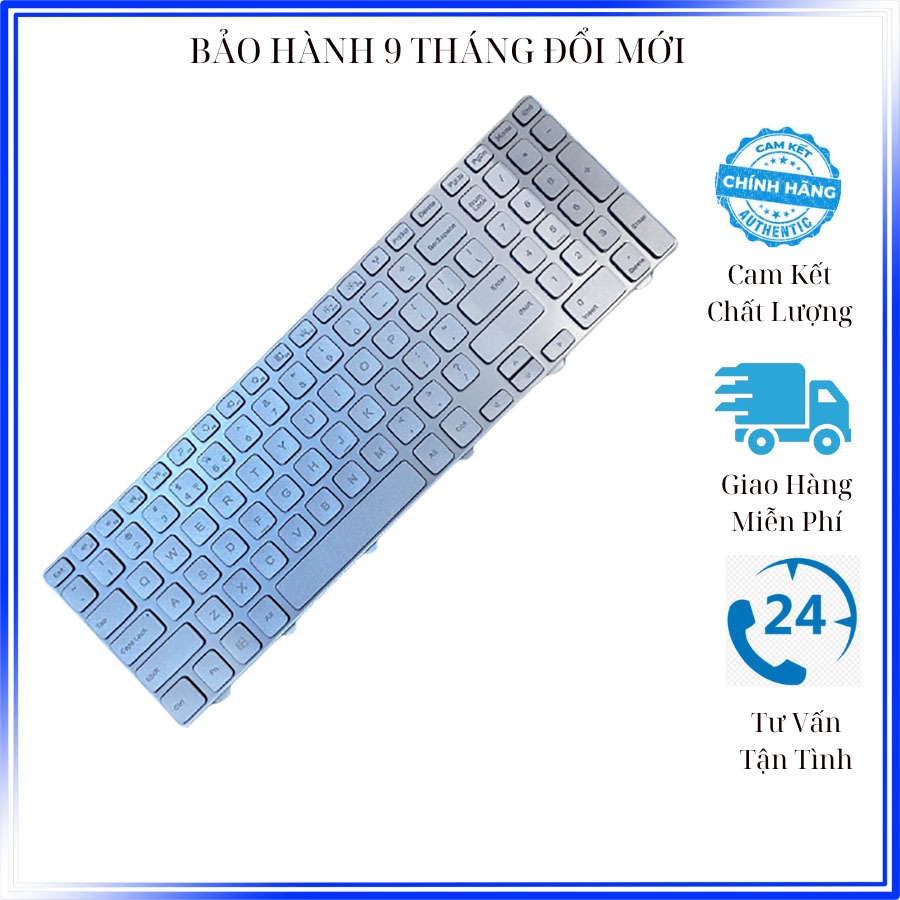 Bàn Phím Laptop Dell Inspiron 15 7000 7537 Bạc Zin Có Đèn Led Mới 100%