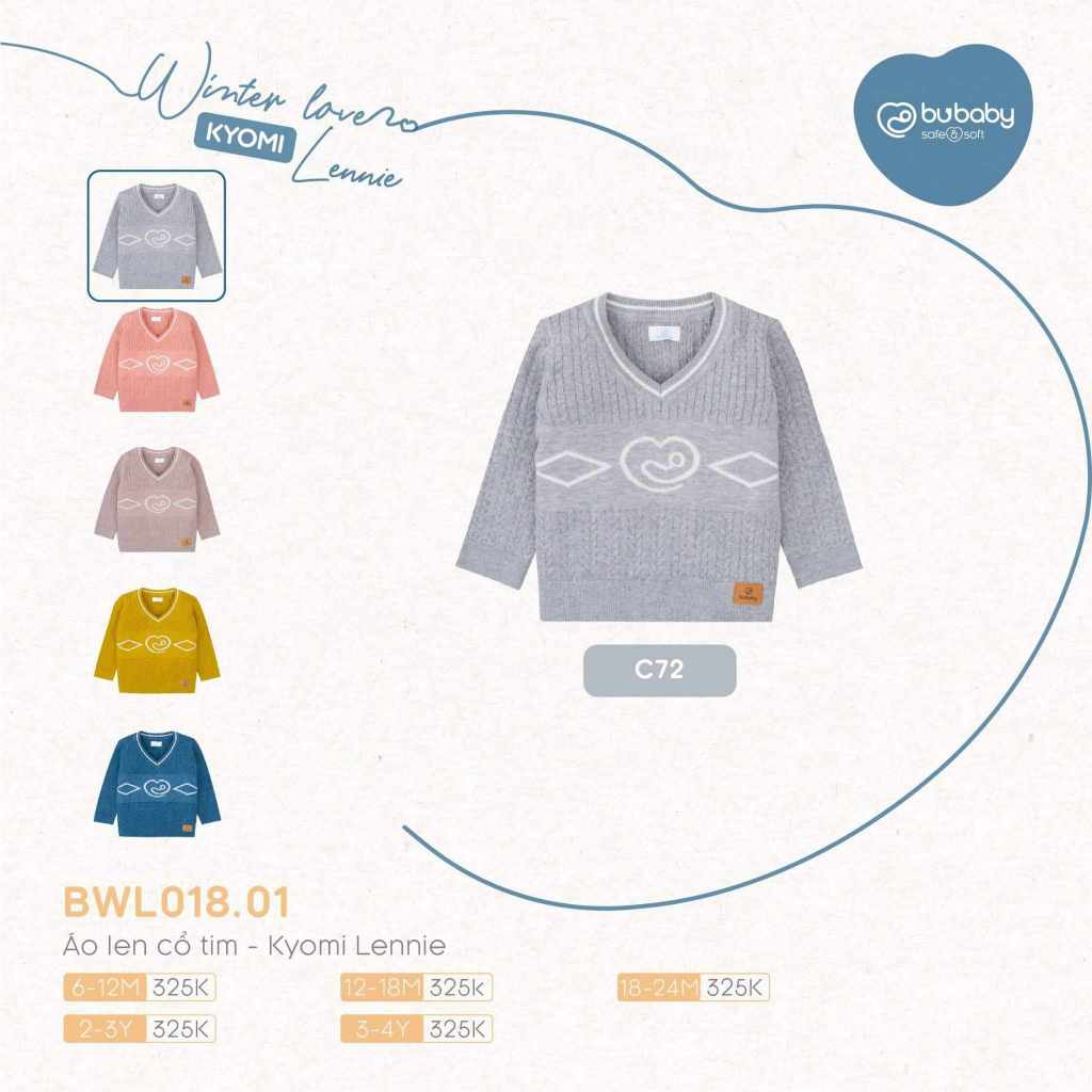 Áo len cổ tim – BU Baby