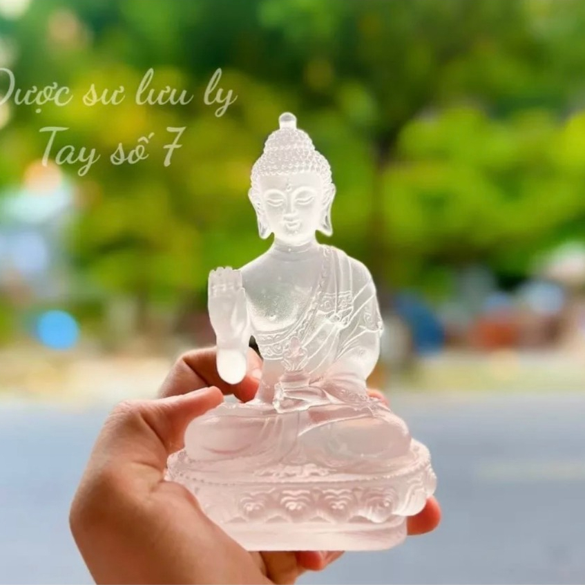 Bộ Thất Phật Dược Sư cỡ 13cm Ngọc Lưu Ly 7 Thế Tay/HUEFENG loại 1