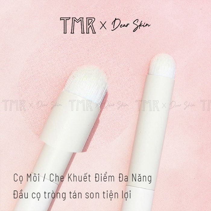 Cọ đầu tròn trang điểm TMR Cọ môi thích hợp đánh son tán mịn màu và che khuyết điểm Cọ môi màu trắng