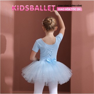 Váy múa cộc tay kidsballet váy liền lưng dây đầm múa ba lê cho bé váy múa ba lê váy múa cho bé đầm múa cho bé