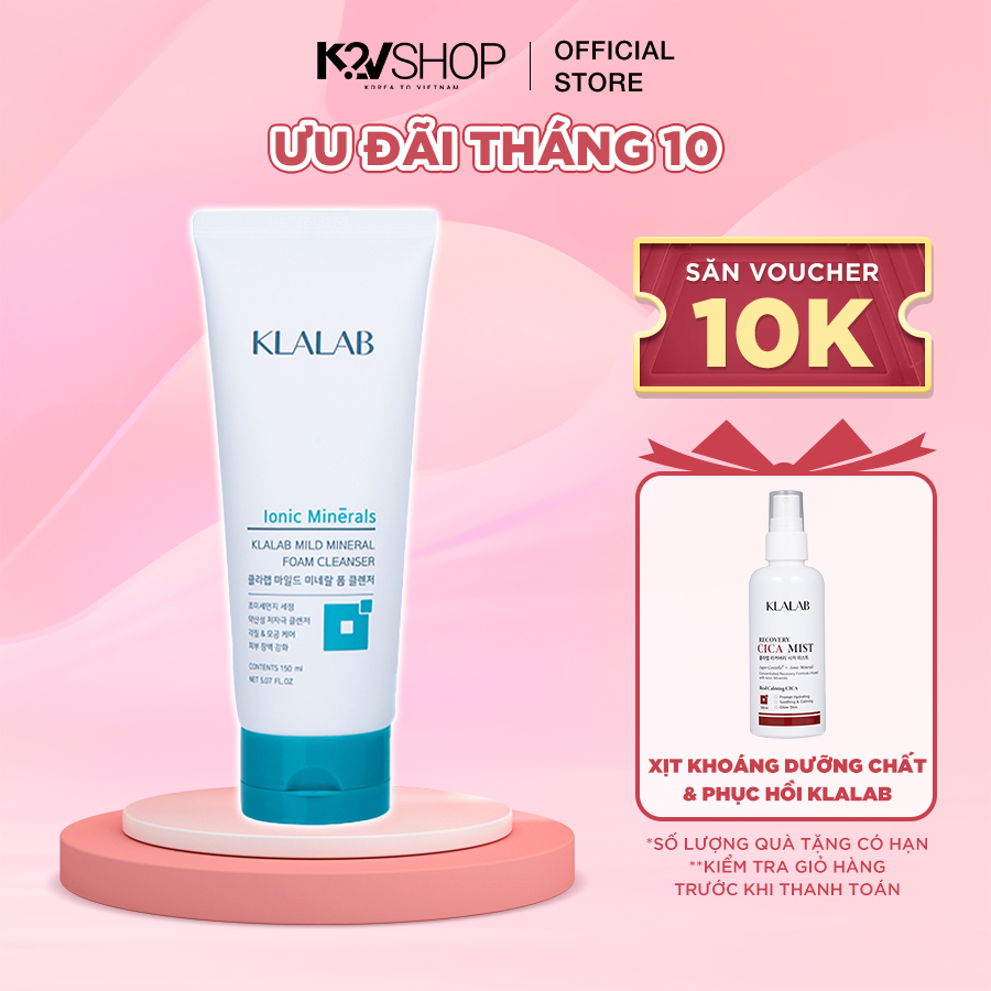 Sữa Rửa Mặt Tăng Cường Độ Ẩm KLALAB Mineral Foam Cleanser 150ml  - K2V Shop