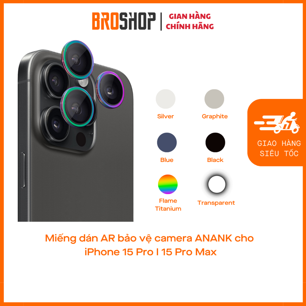 Miếng dán AR bảo vệ camera ANANK cho iP 15 Pro I 15 Pro Max