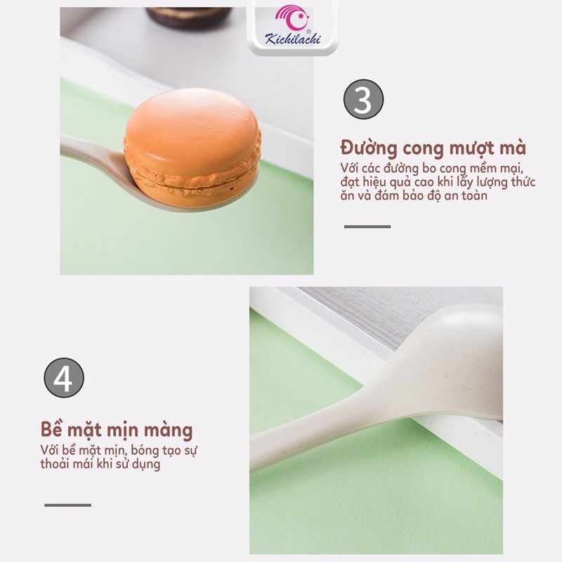 Thìa ăn dặm sợi tre cho bé Kichilachi giúp trẻ tập xúc chất liệu an toàn - MINIBOO
