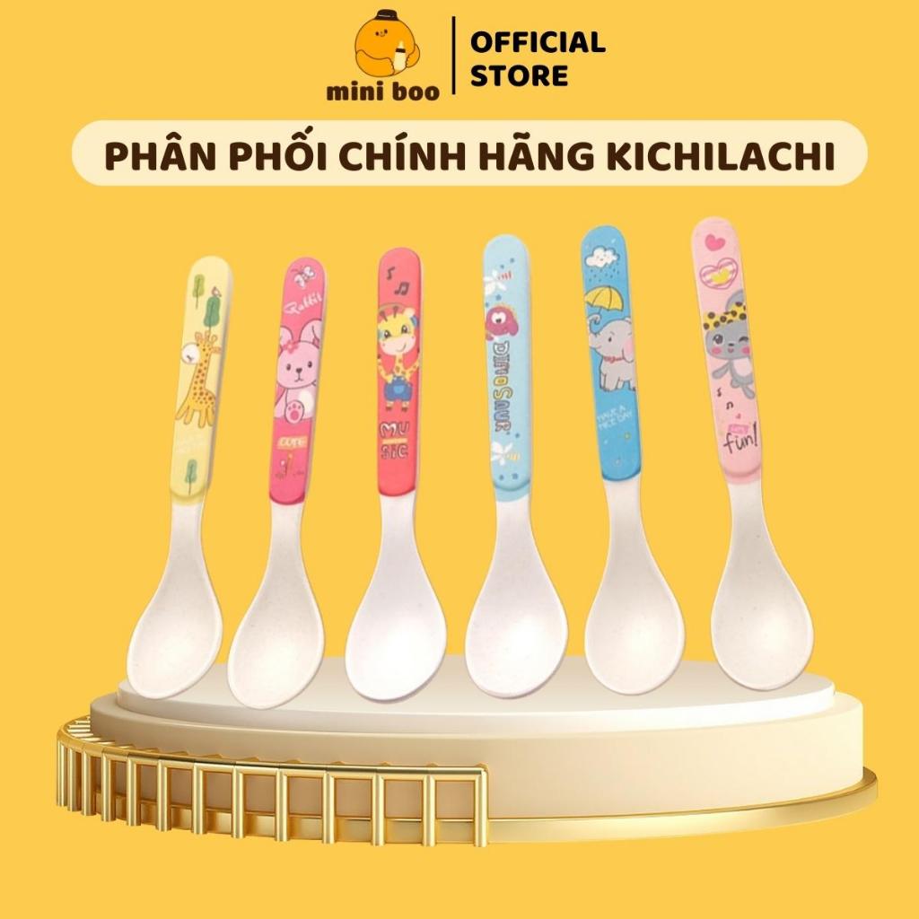Thìa ăn dặm sợi tre cho bé Kichilachi giúp trẻ tập xúc chất liệu an toàn - MINIBOO