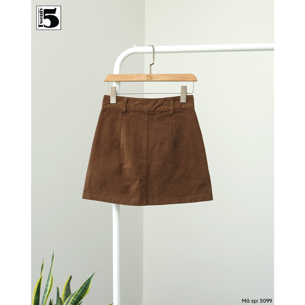 Chân váy kaki chữ A, 2 túi trước nắp chéo Twenty.Five 5099