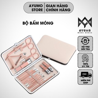 Bộ bấm móng tay cao cấp ayumo - bộ bấm móng tay 18 món thép không gỉ