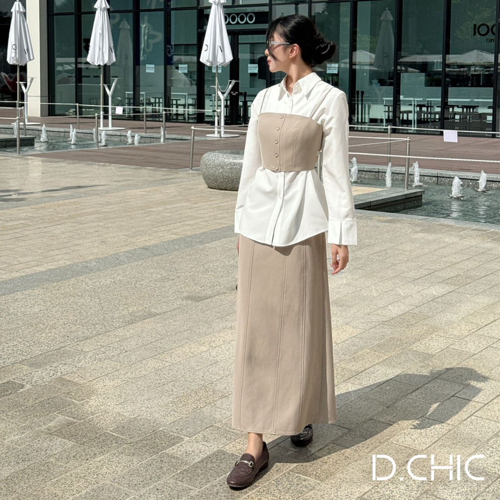 Áo 2 dây croptop 1 hàng cúc D.CHIC MS: 1822317