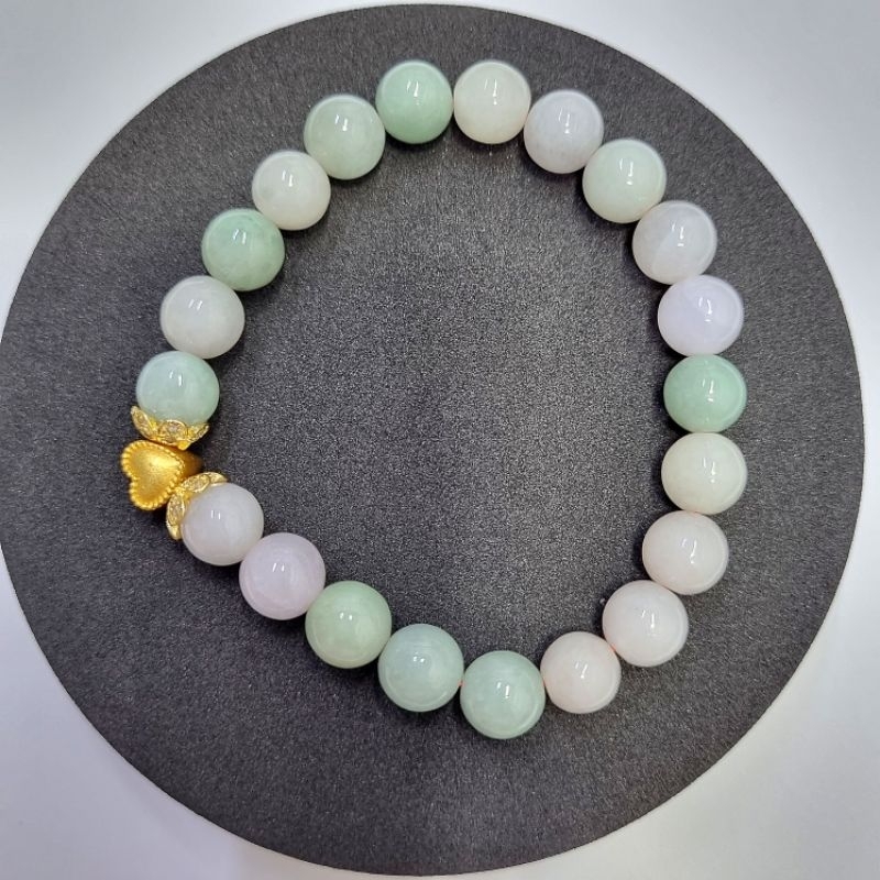 Chuỗi vòng tay Cẩm thach thiết kế charm Trái Tim