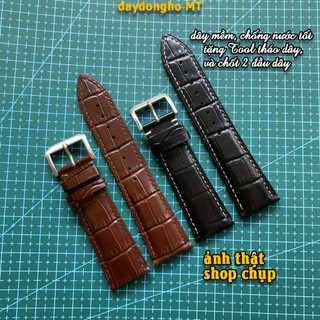 Dây da đồng hồ cá sấu 18/20/22/24 chống nước bền đẹp