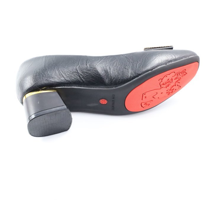 Giày Cao Gót  Da Nhăn,Êm Chân, Chính Hãng 2Tfashion Feet, Mũi Tròn Tag Đá, Gót Vuông 5 Phân -HCG0015