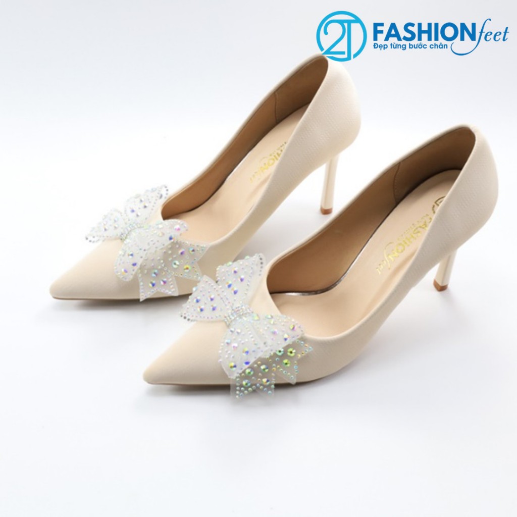 Giày Cao Gót  Da Nhung Lì, Chính Hãng 2Tfashion Feet, Mũi Nhọn , Gót Nhọn 9 Phân Giúp Đôi Chân Thon, Dài Hơn- HCG0014