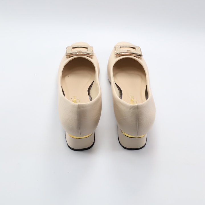 Giày Cao Gót  Da Nhăn,Êm Chân, Chính Hãng 2Tfashion Feet, Mũi Tròn Tag Đá, Gót Vuông 5 Phân -HCG0015