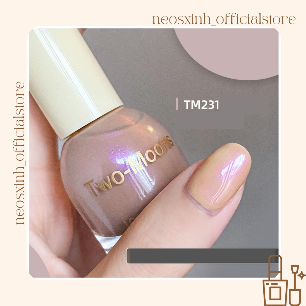 Sơn Móng Tay Twomoons Trắng Đen Xà Cừ 10ml - Neosxinh Nails