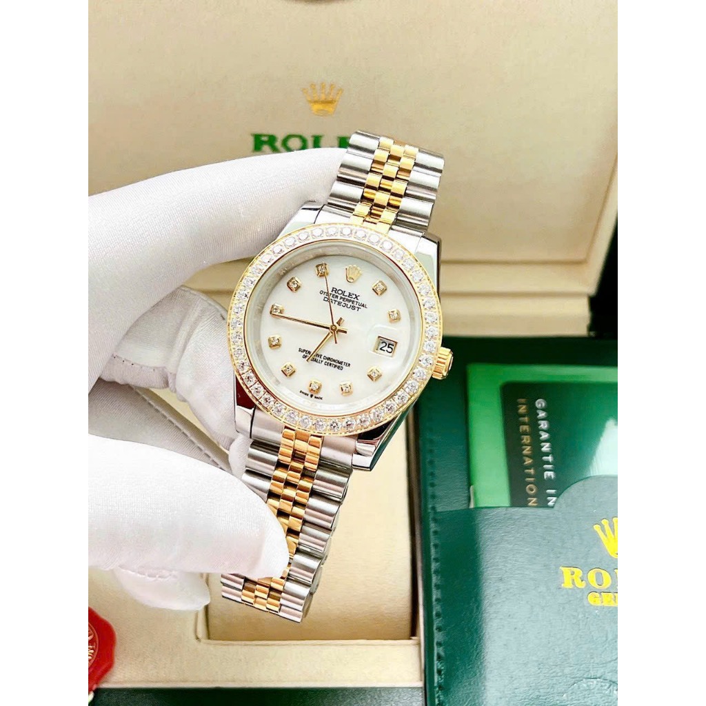 ĐỒNG HỒ Nam ROLEX DATEJUST whit N Dây Demi- size41mm- máy automatic nhật- chống nước - BẢO HÀNH 24 THÁNGGG