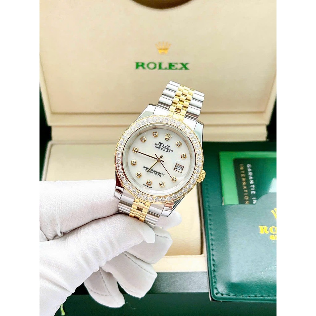 ĐỒNG HỒ Nam ROLEX DATEJUST whit N Dây Demi- size41mm- máy automatic nhật- chống nước - BẢO HÀNH 24 THÁNGGG