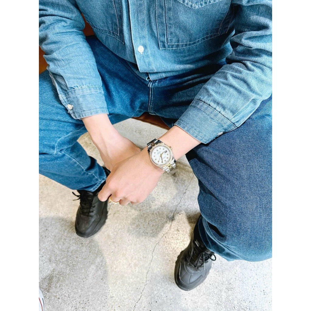 ĐỒNG HỒ Nam ROLEX DATEJUST whit N Dây Demi- size41mm- máy automatic nhật- chống nước - BẢO HÀNH 24 THÁNGGG