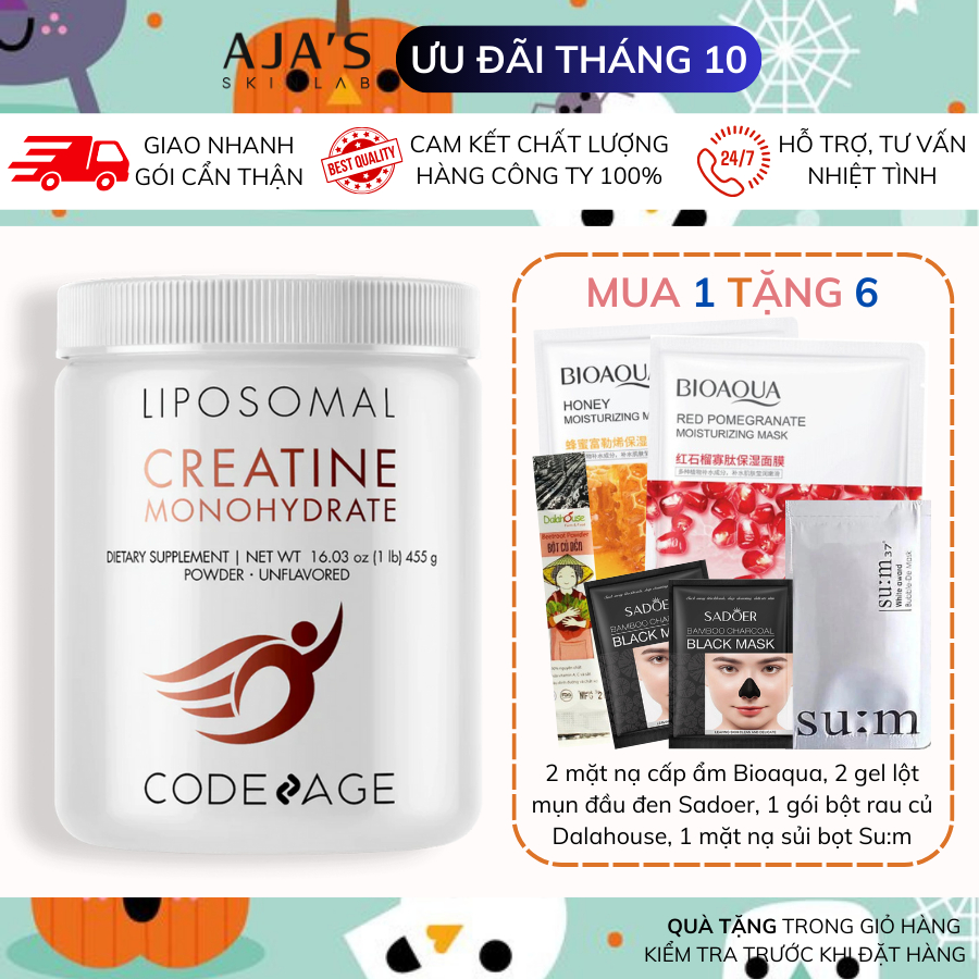 Bột tăng hiệu xuất tập luyện CodeAge Liposomal Creatine Monohydrate  455g - AJA'S SKINLAB