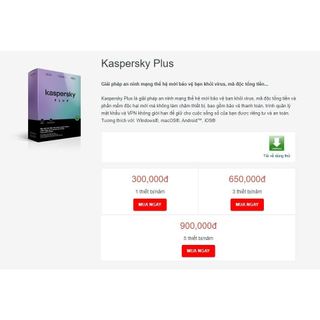 P.Mềm Kasperskyiy Plus 3PC/năm (Internet Security)