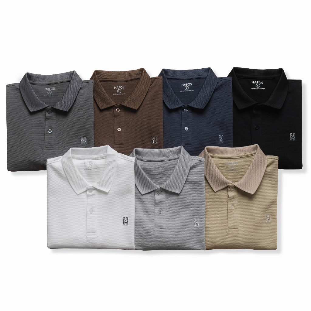 Áo Polo Nam Hafos DAILY Waffle vải Cá Sấu Cotton cao cấp chuẩn form