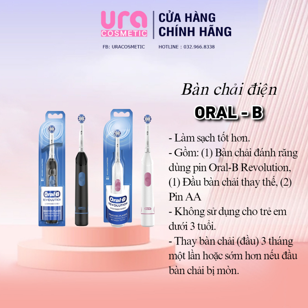 Bàn chải đánh răng dùng Pin Oral-B Revolution Battery Toothbrush with Brush Head