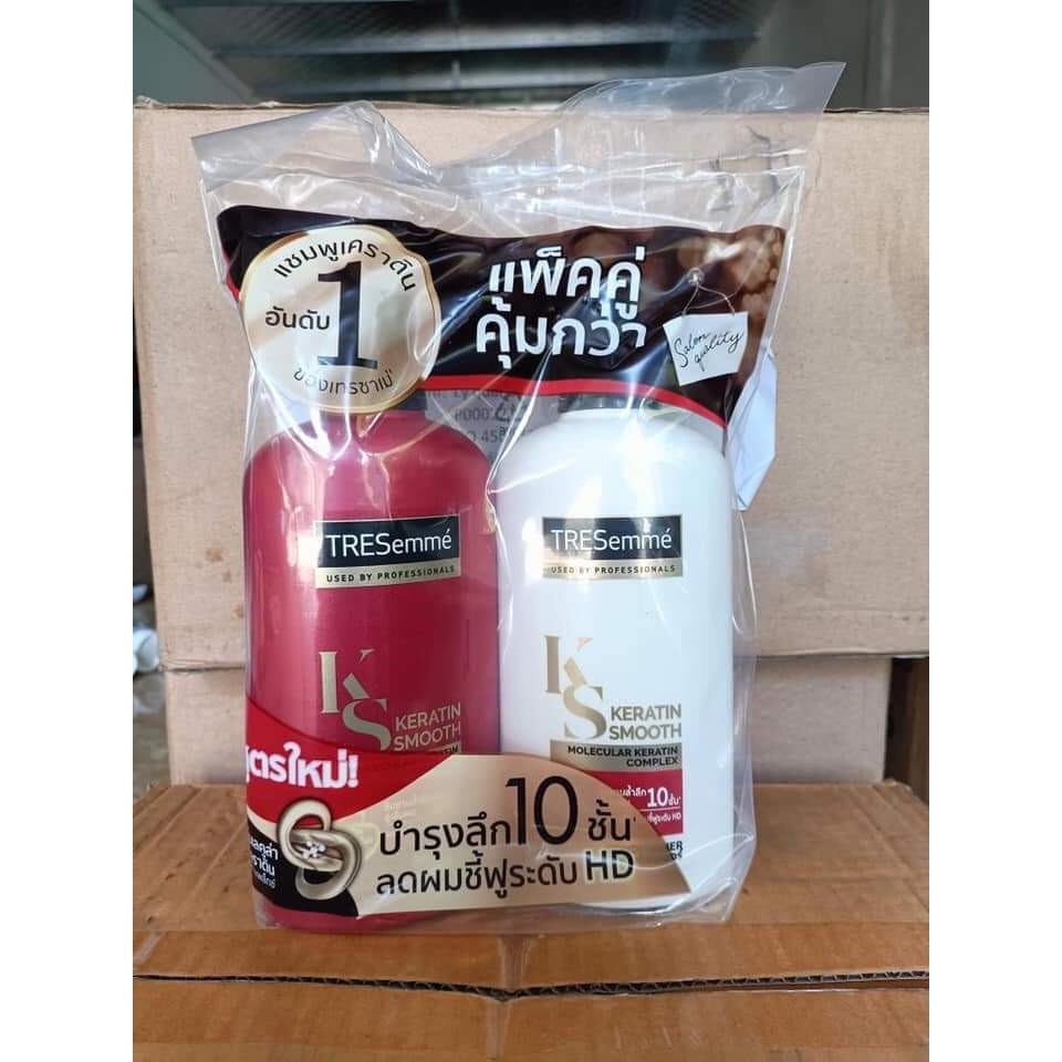 Cặp dầu gội + xả Tresemme Keratin Smooth 5in1 Thái Lan 400ML