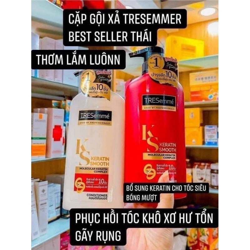Cặp dầu gội + xả Tresemme Keratin Smooth 5in1 Thái Lan 400ML