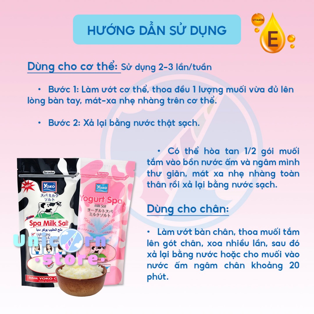 Muối Spa Tẩy Tế Bào Chết Sữa Bò YOKO Nội Địa Thái Lan 300G