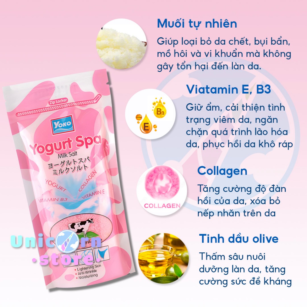 Muối Spa Tẩy Tế Bào Chết Sữa Bò YOKO Nội Địa Thái Lan 300G