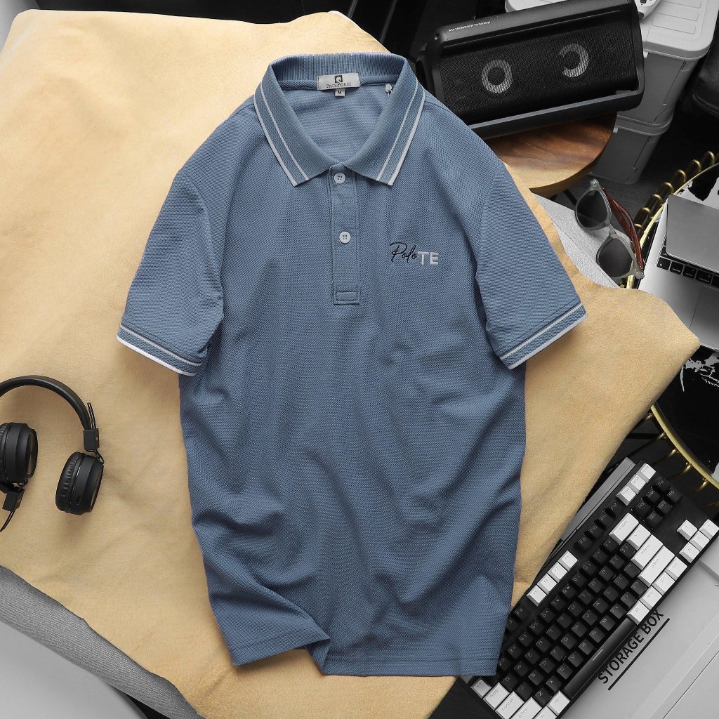 Áo thun Nam Polo TE Logo Thêu Thun Trơn Thanh Lịch Sang Trọng Thun cá sấu cotton lục giác Chất Mát Co giãn Tốt